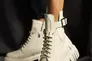 Женские ботинки кожаные весенне-осенние молочные Udg 2202/103 на байке Фото 2