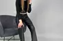 Кроссовки женские кожаные черные с вставками замши Фото 8