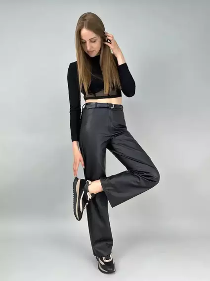 Кроссовки женские кожаные черные с вставками замши фото 11 — интернет-магазин Tapok