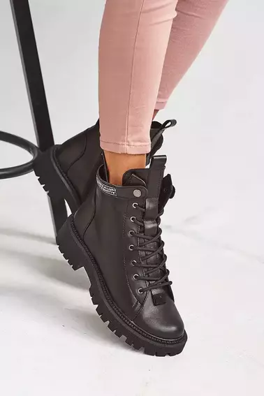 Женские ботинки кожаные зимние черные Vikont 45 фото 6 — интернет-магазин Tapok