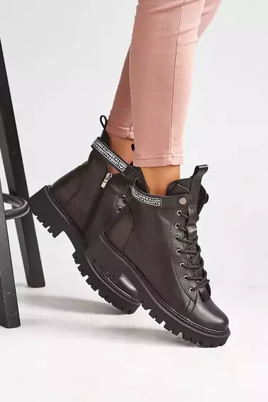 Женские ботинки кожаные зимние черные Vikont 45 фото 7 — интернет-магазин Tapok