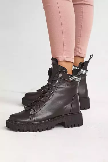 Женские ботинки кожаные зимние черные Vikont 45 фото 10 — интернет-магазин Tapok
