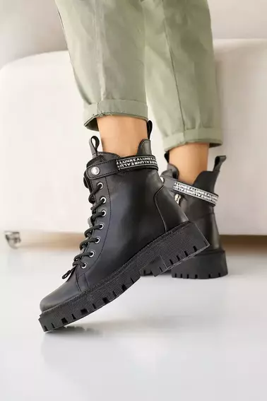 Женские ботинки кожаные зимние черные Vikont 45 фото 15 — интернет-магазин Tapok