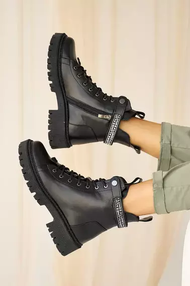 Женские ботинки кожаные зимние черные Vikont 45 фото 16 — интернет-магазин Tapok