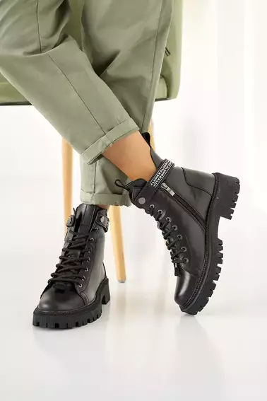 Женские ботинки кожаные зимние черные Vikont 45 фото 18 — интернет-магазин Tapok