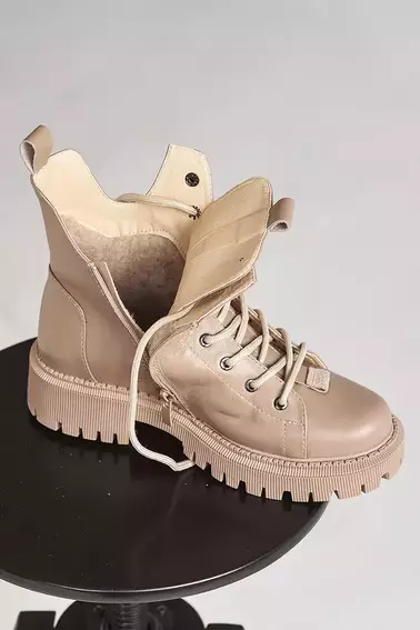 Женские ботинки кожаные зимние бежевые Vikont 45 фото 7 — интернет-магазин Tapok