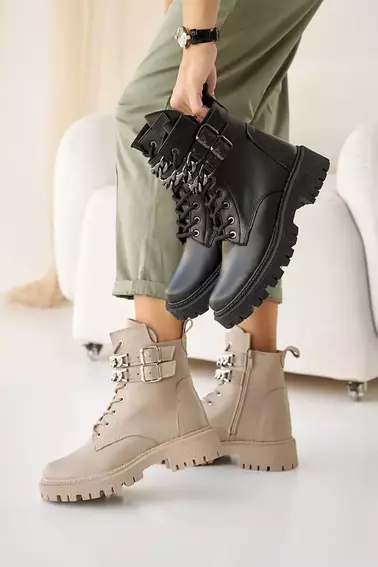 Женские ботинки кожаные зимние бежевые Vikont 39 фото 2 — интернет-магазин Tapok