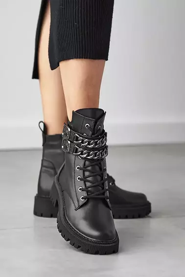 Женские ботинки кожаные зимние черные Vikont 39 фото 3 — интернет-магазин Tapok
