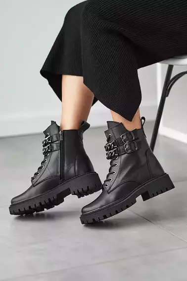 Женские ботинки кожаные зимние черные Vikont 39 фото 5 — интернет-магазин Tapok