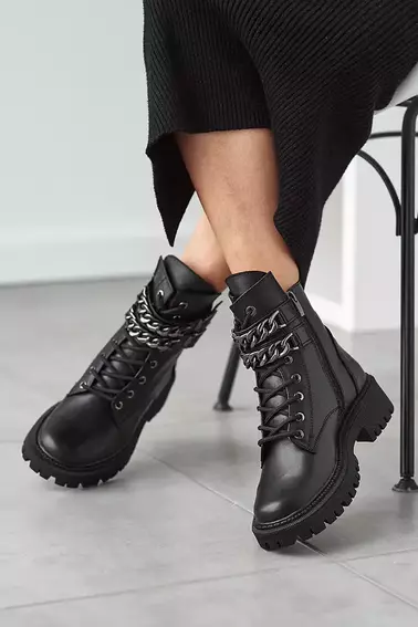 Жіночі черевики шкіряні зимові чорні Vikont 39 фото 6 — інтернет-магазин Tapok