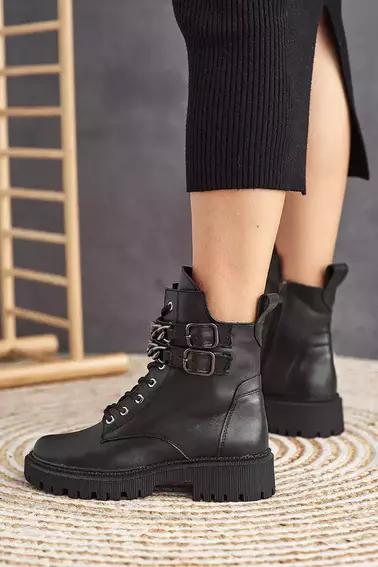 Женские ботинки кожаные зимние черные Vikont 39 фото 7 — интернет-магазин Tapok