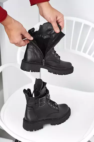 Жіночі черевики шкіряні зимові чорні Vikont 39 фото 12 — інтернет-магазин Tapok