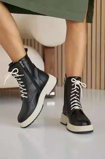 Жіночі черевики шкіряні зимові чорні VlaMar 206