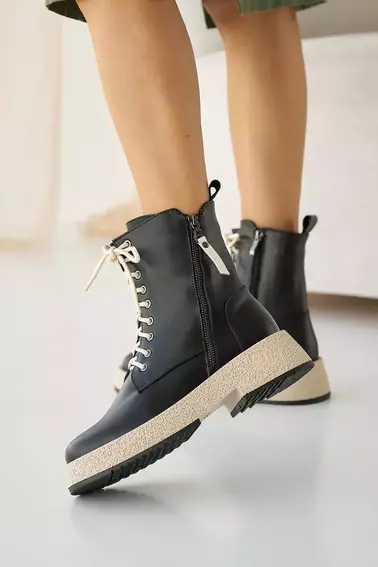 Женские ботинки кожаные зимние черные VlaMar 206 фото 3 — интернет-магазин Tapok