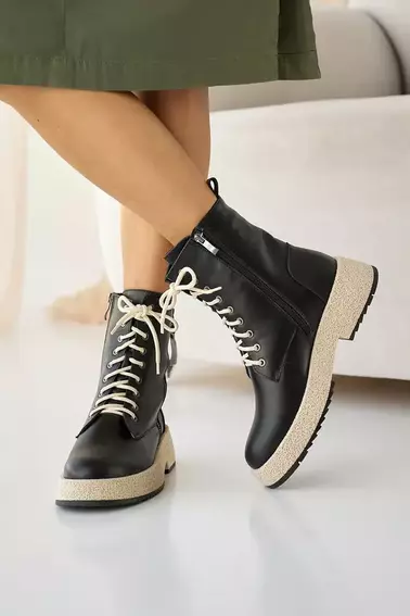 Женские ботинки кожаные зимние черные VlaMar 206 фото 4 — интернет-магазин Tapok
