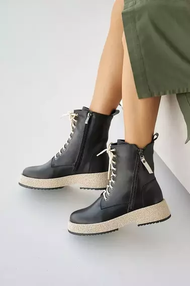 Женские ботинки кожаные зимние черные VlaMar 206 фото 6 — интернет-магазин Tapok