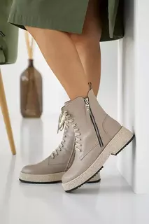 Женские ботинки кожаные зимние бежевые VlaMar 206