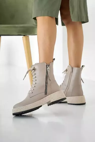 Женские ботинки кожаные зимние бежевые VlaMar 206 фото 3 — интернет-магазин Tapok