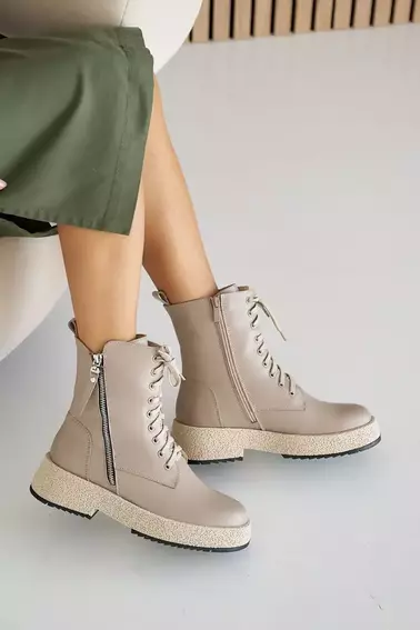 Женские ботинки кожаные зимние бежевые VlaMar 206 фото 7 — интернет-магазин Tapok