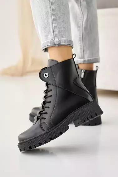Женские ботинки кожаные зимние черные Vikont 7 фото 1 — интернет-магазин Tapok