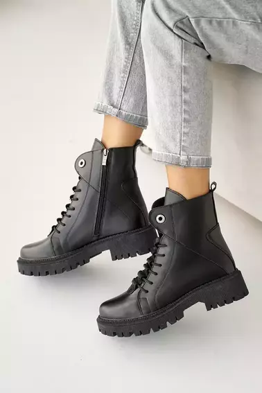 Женские ботинки кожаные зимние черные Vikont 7 фото 5 — интернет-магазин Tapok