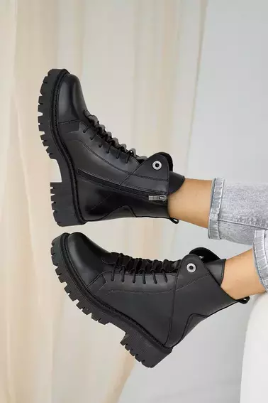 Женские ботинки кожаные зимние черные Vikont 7 фото 6 — интернет-магазин Tapok