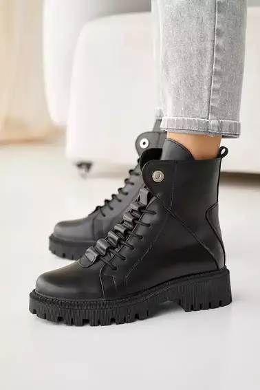 Женские ботинки кожаные зимние черные Vikont 7 фото 7 — интернет-магазин Tapok