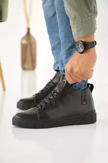 Мужские ботинки кожаные зимние черные Zangak 166