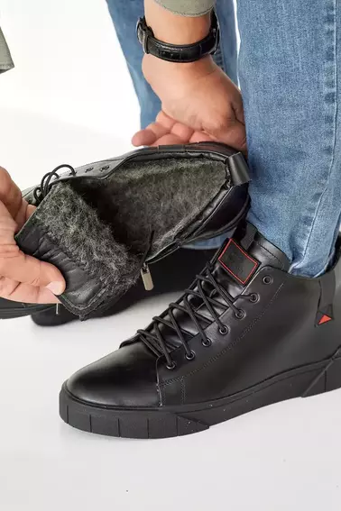 Мужские ботинки кожаные зимние черные Zangak 166 фото 5 — интернет-магазин Tapok