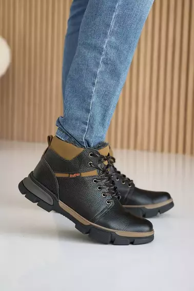 Мужские ботинки кожаные зимние черные Braxton 51 F фото 2 — интернет-магазин Tapok