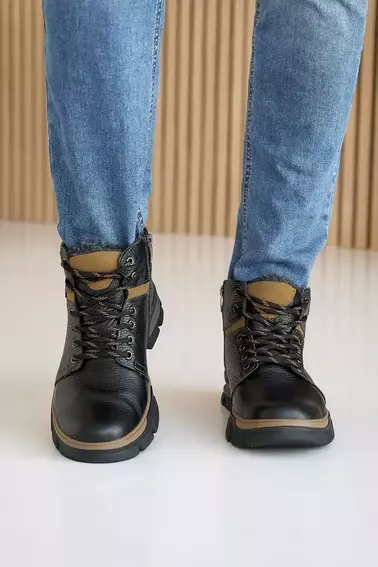 Мужские ботинки кожаные зимние черные Braxton 51 F фото 3 — интернет-магазин Tapok