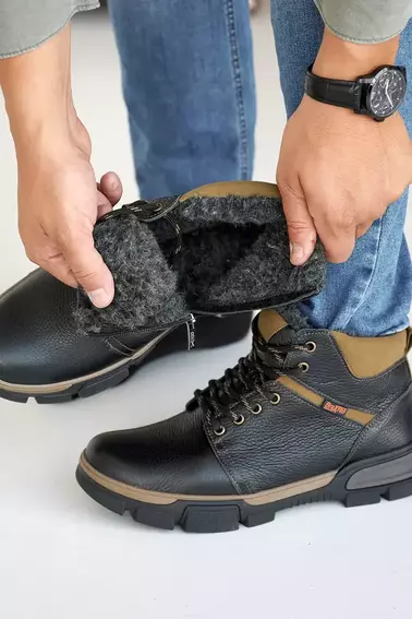 Мужские ботинки кожаные зимние черные Braxton 51 F фото 5 — интернет-магазин Tapok