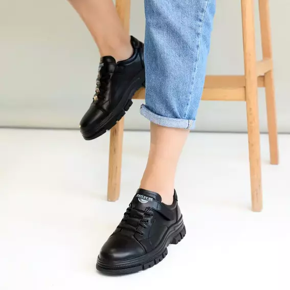 Кроссовки женские кожаные 586524 Черные фото 6 — интернет-магазин Tapok