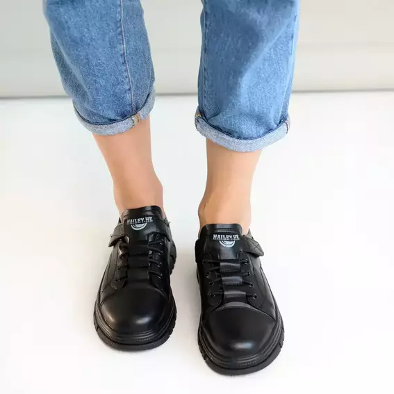 Кроссовки женские кожаные 586524 Черные фото 7 — интернет-магазин Tapok