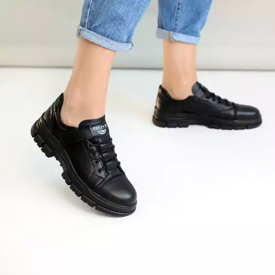 Кроссовки женские кожаные 586524 Черные фото 8 — интернет-магазин Tapok