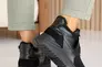 Жіночі кросівки шкіряні зимові чорні Yuves 235  на меху Фото 10