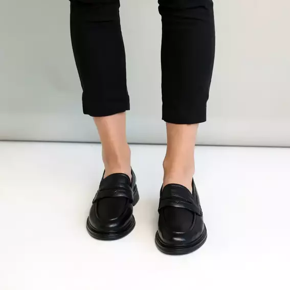 Лоферы женские кожаные 586598 Черные фото 3 — интернет-магазин Tapok