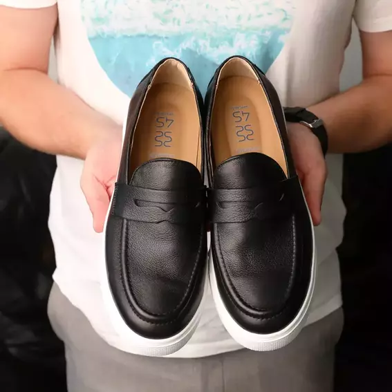 Лоферы мужские кожаные 586630 Черные фото 9 — интернет-магазин Tapok