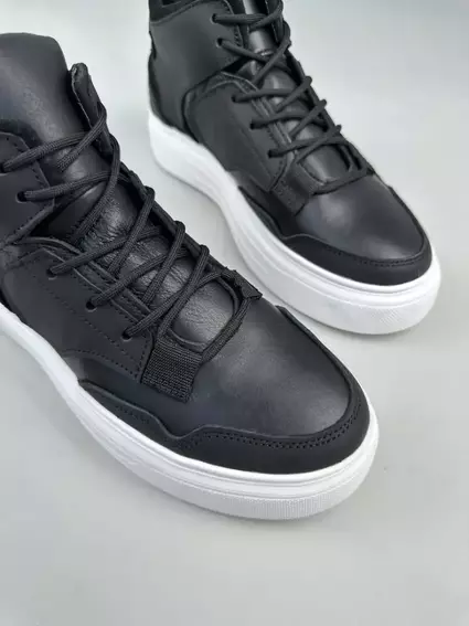 Ботинки мужские кожаные черные на белой подошве демисезонные фото 13 — интернет-магазин Tapok