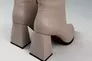 Ботильоны женские кожаные бежевого цвета на каблуках демисезонные Фото 12