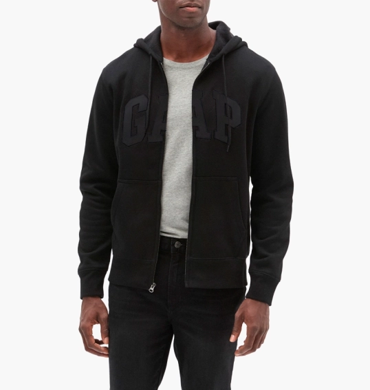 Толстовка чоловіча Gap Logo Zip Hoodie Black 218871171 фото 28 — інтернет-магазин Tapok