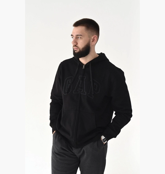 Толстовка чоловіча Gap Logo Zip Hoodie Black 218871171 фото 31 — інтернет-магазин Tapok