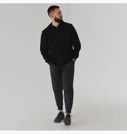 Толстовка чоловіча Gap Logo Zip Hoodie Black 218871171 фото 32 — інтернет-магазин Tapok