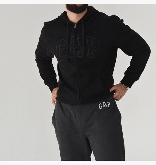 Толстовка чоловіча Gap Logo Zip Hoodie Black 218871171 фото 34 — інтернет-магазин Tapok