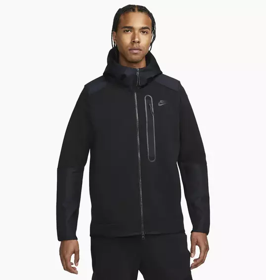 Толстовка чоловіча Nike M Nk Tch Flc Overlay Fz Black Dr6165-010 фото 1 — інтернет-магазин Tapok