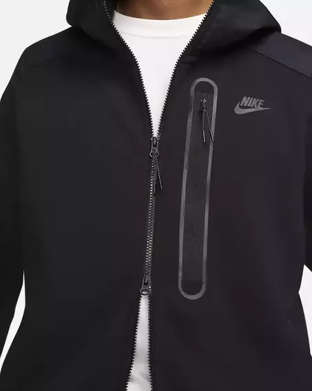 Толстовка чоловіча Nike M Nk Tch Flc Overlay Fz Black Dr6165-010 фото 4 — інтернет-магазин Tapok