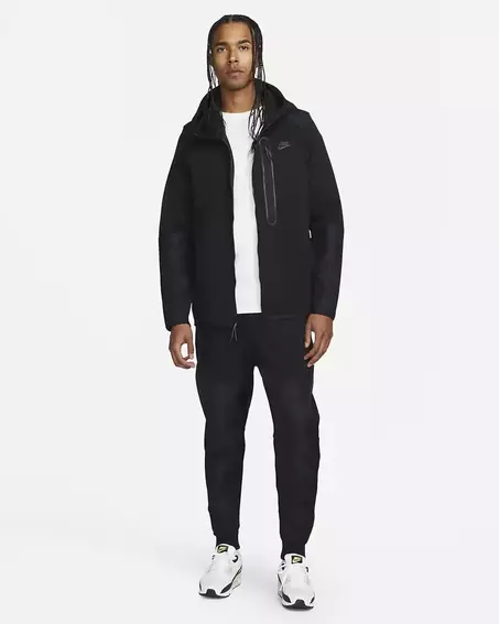 Толстовка чоловіча Nike M Nk Tch Flc Overlay Fz Black Dr6165-010 фото 5 — інтернет-магазин Tapok