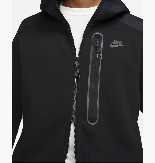 Толстовка чоловіча Nike M Nk Tch Flc Overlay Fz Black Dr6165-010 фото 10 — інтернет-магазин Tapok