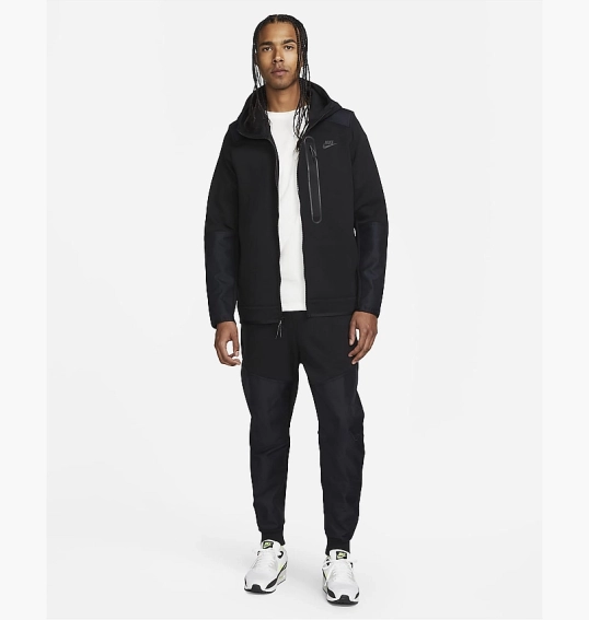Толстовка чоловіча Nike M Nk Tch Flc Overlay Fz Black Dr6165-010 фото 11 — інтернет-магазин Tapok