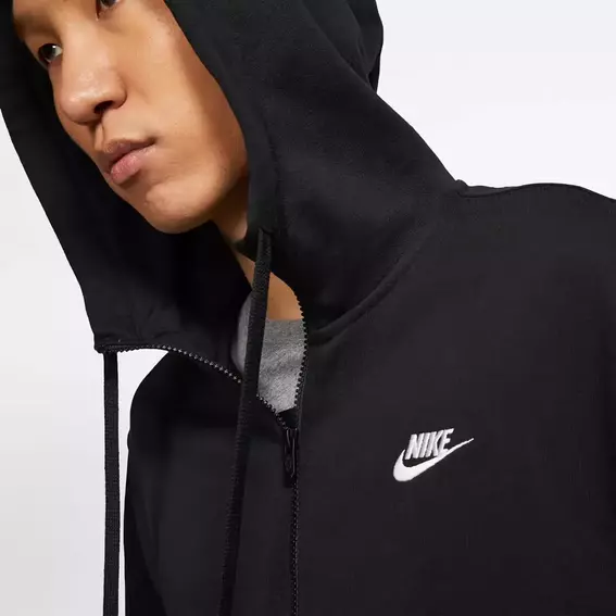 Толстовка чоловіча Nike M Nsw Club Hoodie Fz Ft Black BV2648-010 фото 5 — інтернет-магазин Tapok